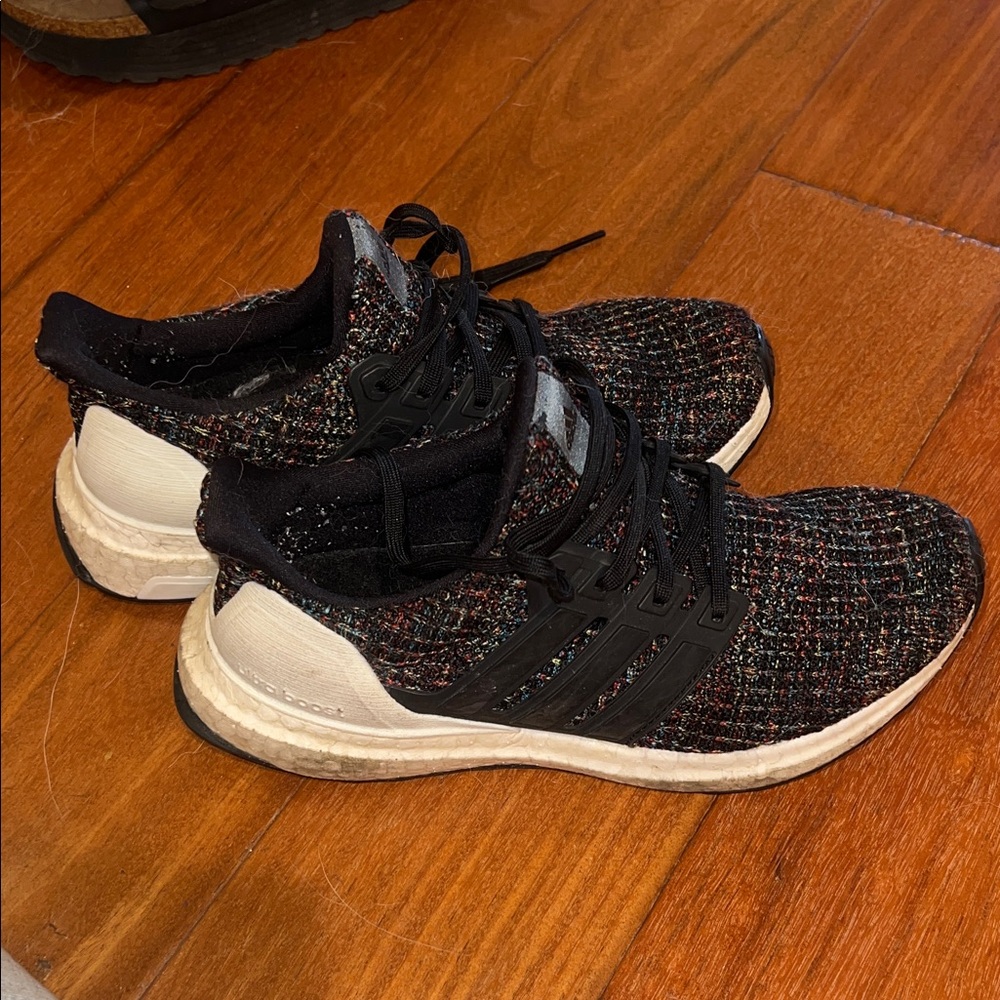 Adidas Black and White Knit Sneakers